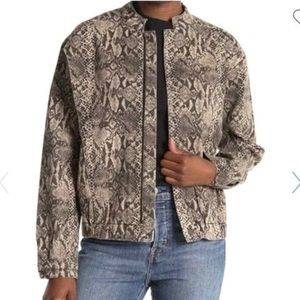 Twill Python Print Bomber Jacket